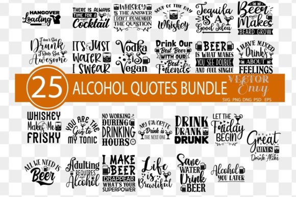 Alcohol Funny Quotes Bundles for Modern Publishing