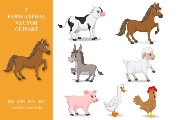 Cartoon Farm Animal Collection Clipart Review