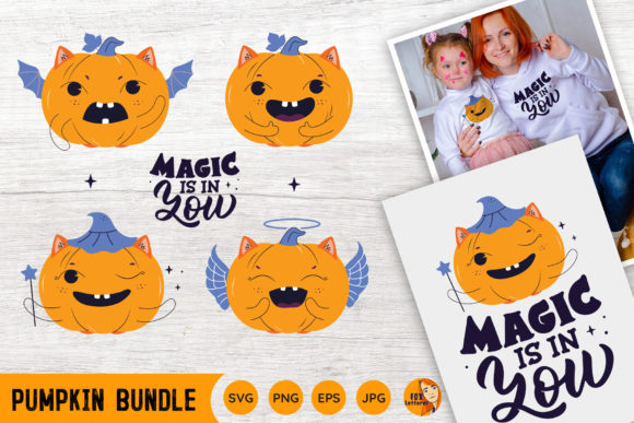 Cartoon Pumpkin Bundle, Stickers for Graphics & Illustrations