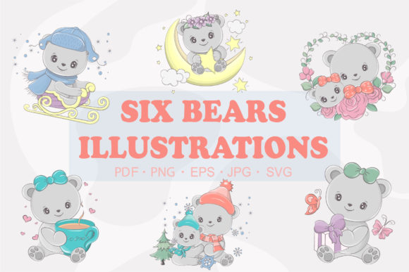 Clip Art Bear, Cute Vector Illustration for Graphics and Illustrations