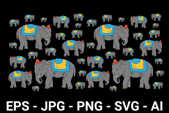 Cute Gray Elephant Wearing a Circus Hat Graphics and Patterns Review