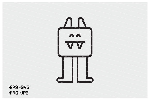 Funny Monster Cartoon Character Icon for Graphics and Icons