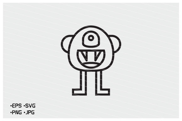 Funny Monster Character Vector Icon for Graphics and Icons