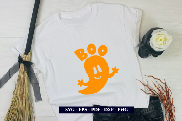 Halloween Ghost with Word Boo Graphics and Illustrations Review