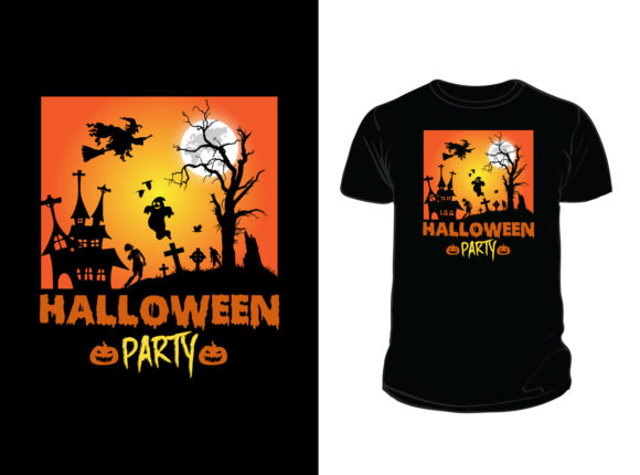 Halloween Party T-shirt Design H T-Hut Graphics and Print Templates