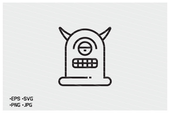 Little Funny Monster Character Line Icon Review