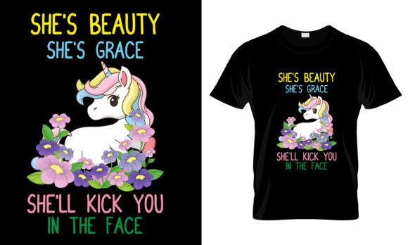 She s Beauty She s Grace She ll T-Shirt Graphics for Print Templates