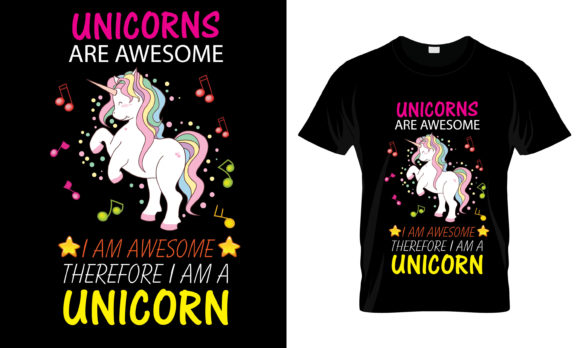 Unicorns Are Awesome I Am T-Shirt Graphics and Print Templates Review
